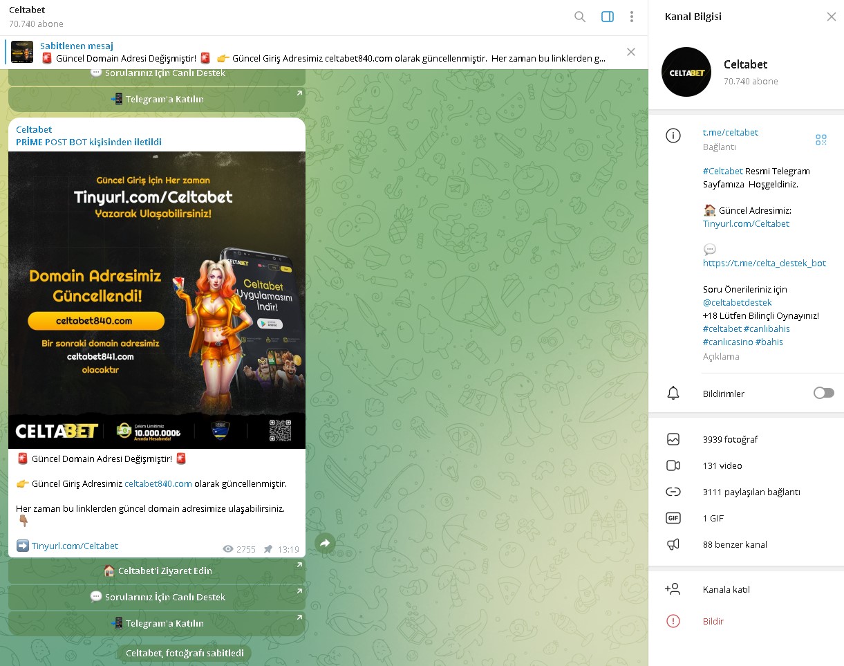 Celtabet Telegram